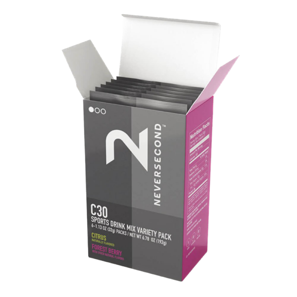 NEVERSECOND C30 Sports Drink Mix 6 Pack, Citrus/Forest Berry 32g Sachet